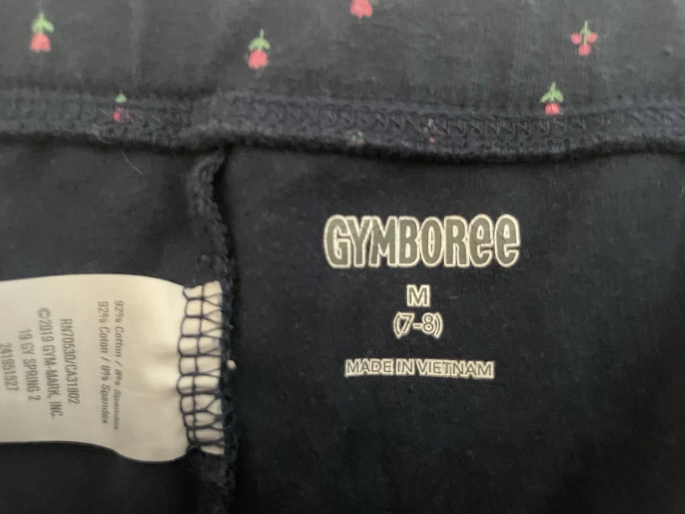 Gymboree Kids Girls Allover Floral Cotton Blend Full Length Leggings Navy M 7-8 - Image 2 of 4
