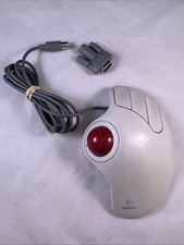 Logitech Trackman T-CH11 Marble Wheel USB Trackball Mouse Scroll Tested Working