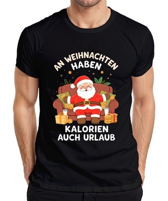 Kalorien haben Urlaub Weihnachtsmann Kekse Weihnachten lustig Herren T-Shirt