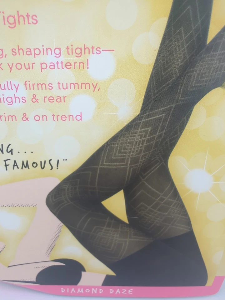 Medias para mujer Spanx Star Power Center Stage Diamond Daze talla B negras nuevas con etiquetas Foto 2 de 4