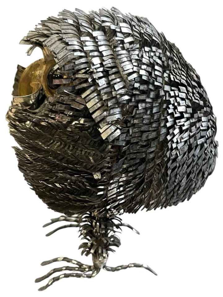 Sergio Bustamante Brutalist Owl Sculpture 5.5" H VTG MCM Mixed Metal Art Mexico - Image 3 of 4