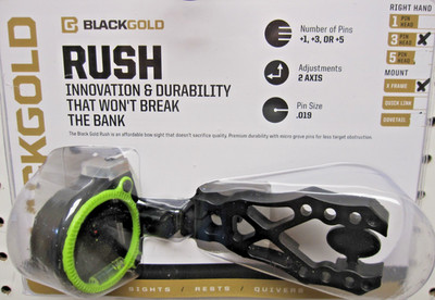 Black Gold Rush 3 Pin RH Hunting Sight-New