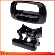 Outside Smooth Black Tailgate Handle and Bezel For 99-07 Chevy Silverado GMC