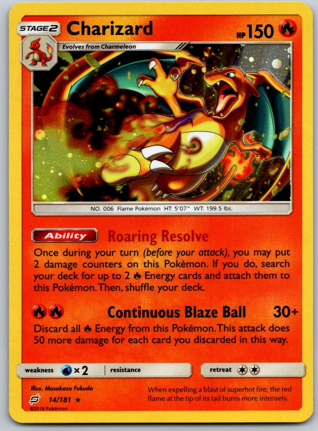 Charizard 14/181 Cosmos Holo Rare Promo Sun & Moon Team Up Pokemon Card NM