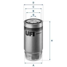 UFI Fuel Filter Insert 163mm Height Fits BMW 3 Series 7 Series 24.344.00