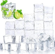 100PCS Clear Fake Ice Cubes, Acrylic Fake Ice Vase Fillers Centerpiece Photog...