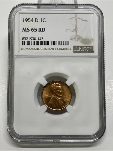 1954-D Lincoln Wheat Cent / Penny 1c NGC MS 65 RD