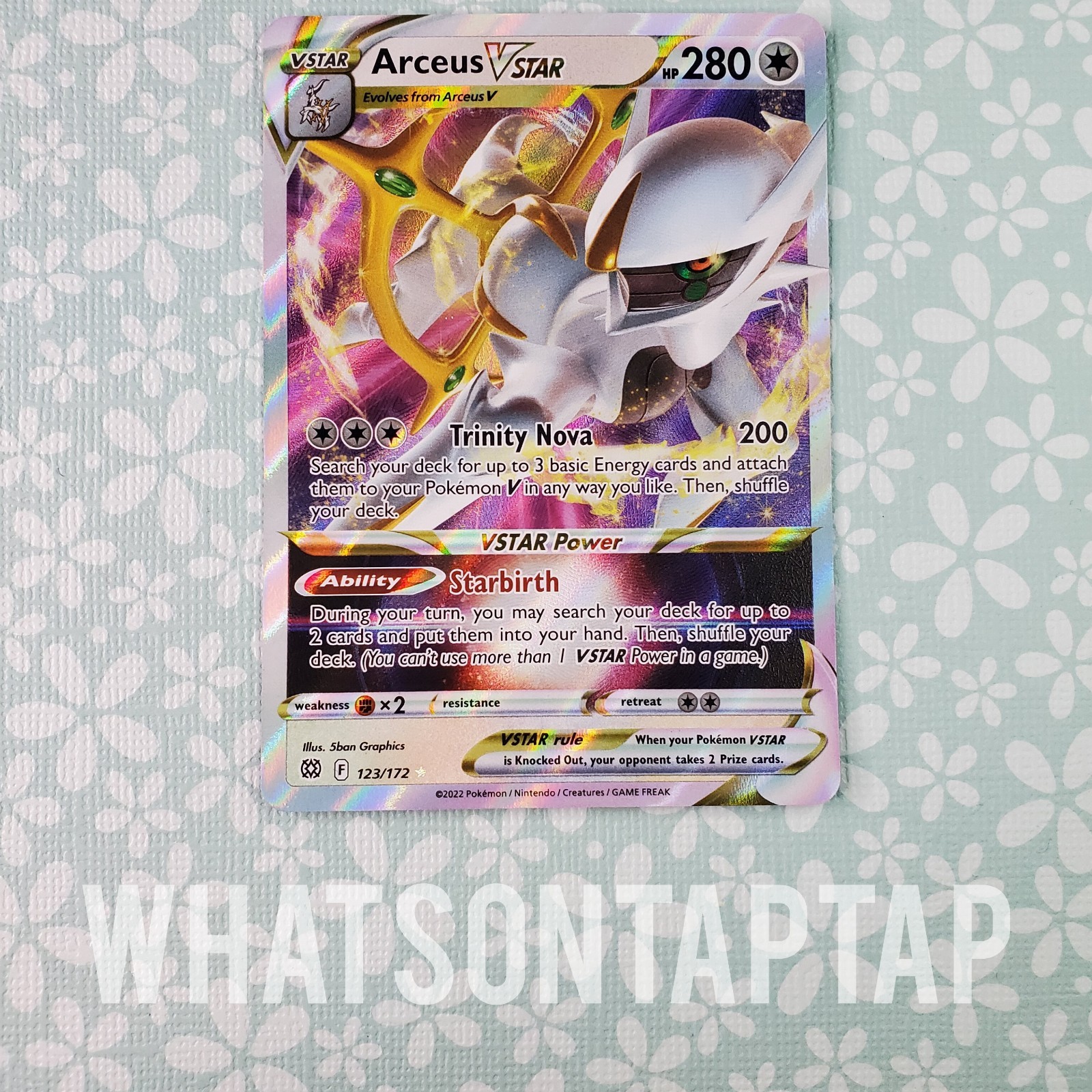 Pokemon Card Arceus Vstar 123/172 Ultra Rare Sword Shield Brilliant Stars LP