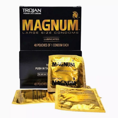#ad Trojan Magnum Lubricated Latex Condoms Size L 48 Count $39.99