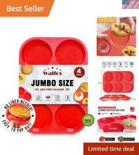 Food Grade Silicone 4-Inch Muffin Top Pan - 6 Cup Capacity, Safe for All Baking