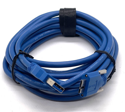Space Shuttle USB 3.0 Type-A to Micro-B Locking Screw Cable 3m 9.8ft Blue