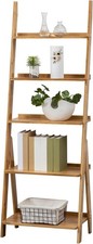 Ladder Shelf 5-Tier Leaning Shelf Free Standing Organizer Storage Shelves