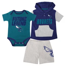Infant Teal/Purple/Gray Charlotte Hornets Bank Shot Bodysuit, Hoodie T-Shirt &