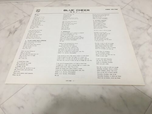 BLUE CHEER / S/T JAPAN ISSUE LP SFX7268 W/ INSERT - Picture 4 of 8