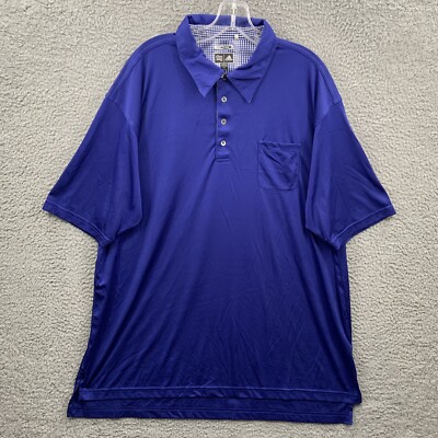Adidas Polo Shirt Men 2XL XXL Blue Performance Golf Tennis Rugby Clima Cool Dry