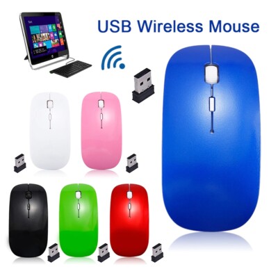 Mouse Wireless Da 2.4 Ghz Senza Filo Ultra Slim Bianco - Nero Pc Tablet Design - Foto 12