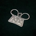 Personality retro Chinese pure hand-carved Miao silver lock necklace pendant