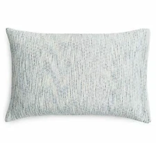 Oake Grayson Diamond Embroidered Striped Strata Cotton Pillow Sham - KING - Blue