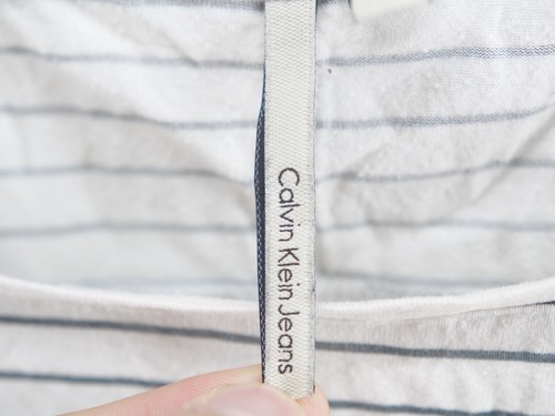 Shirt Oberteil Damen Calvin Klein Jeans weiß schwarz gestreift Langarm Größe L - Bild 3 von 7