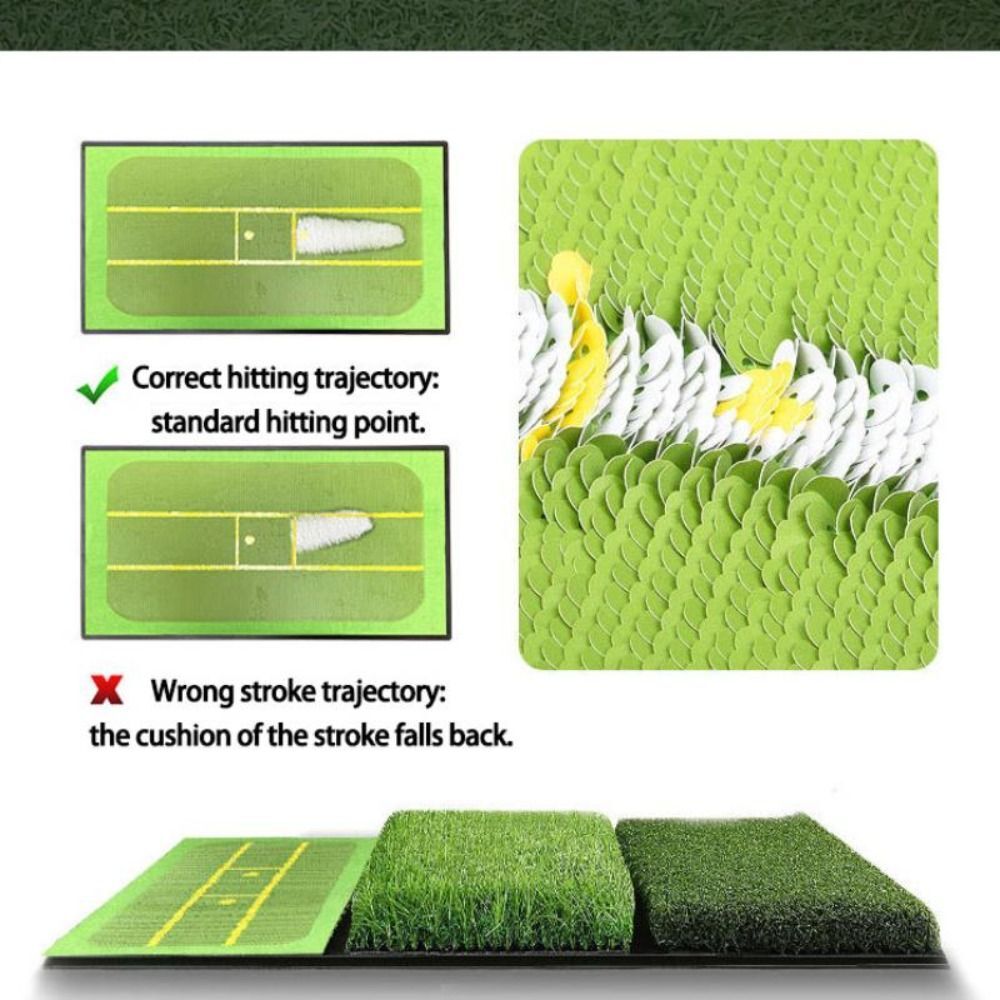 New Detectio Foldable 3 Grasses Golf Swing Mat Training Pad Golf