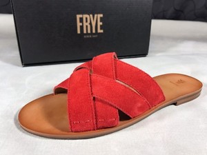 red orange sandals