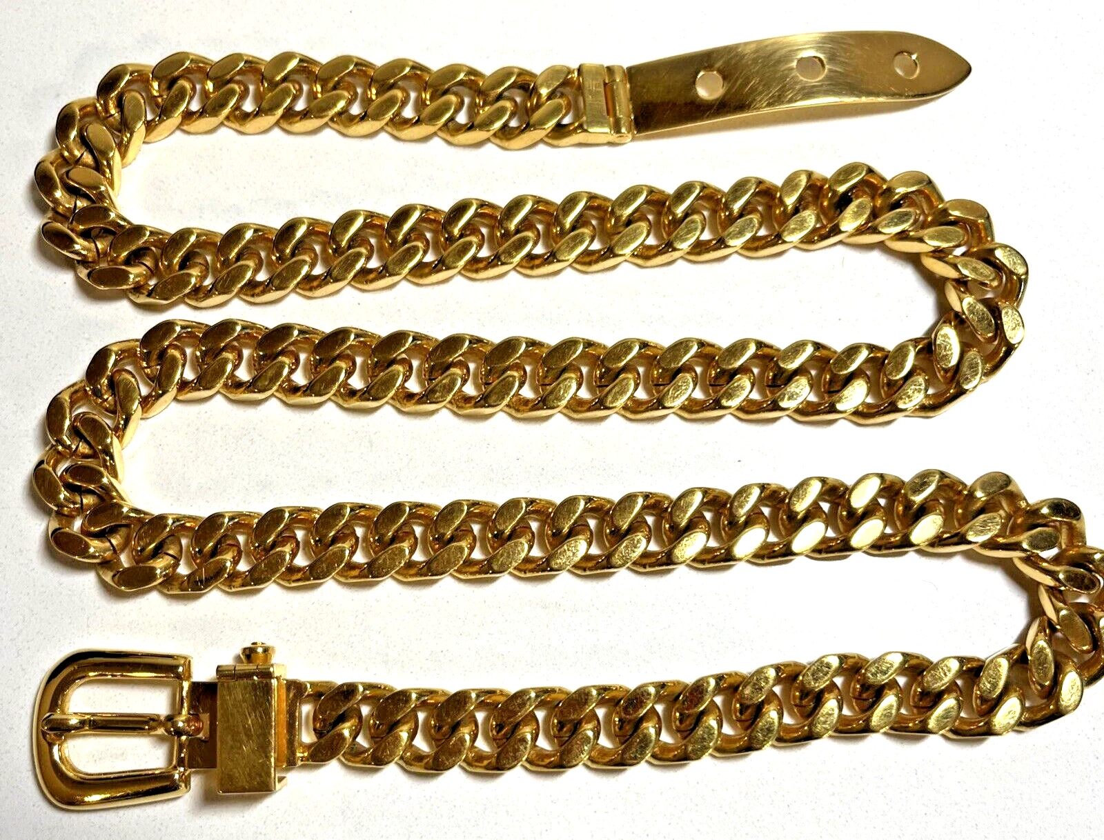 Gucci Ancienne Ceinture Maillon Chaîne Dorée avec Boucle   Magnifique ! Design italien classique