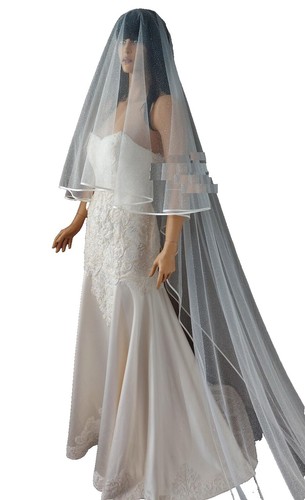 Erica Koesler 702-28 bridal veil diamond white silver embroidered rhinestone Erica Koesler Wedding Veils~Erica Koesler Wedding Jewelry  main image 3