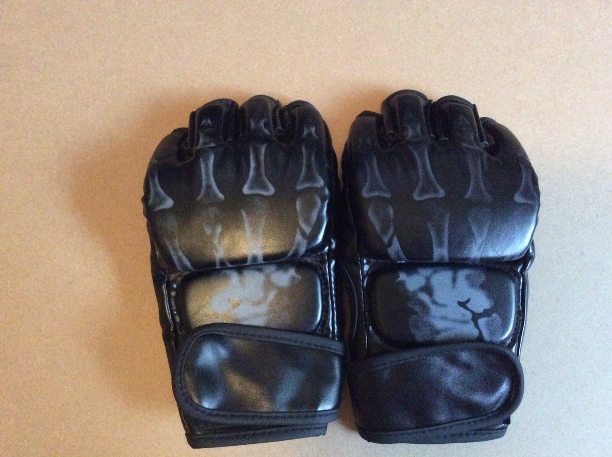 boxing gloves, Black, Skeleton Hand