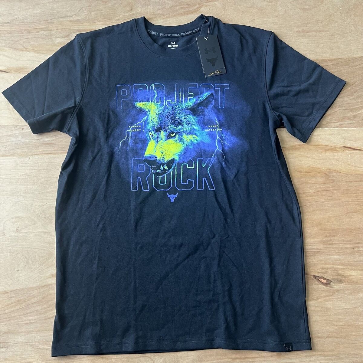 【CPGN STUDIO】Underground Short Sleeve T-shirt Under Armour Project Rock Wolf Graphic Shirt Black Men's