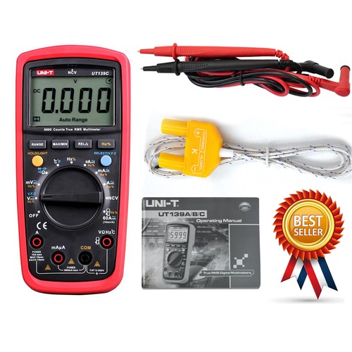 UNI-T UT139C True RMS LCD Digital Auto Range Multimeter AC/DC Tester Meter - Afbeelding 1 van 8