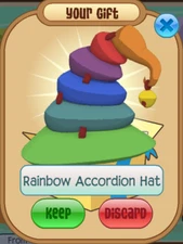Animal Jam Classic AJC Default Rainbow Accordion Hat (READ DESCRIPTION)