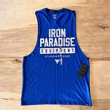Under Armour UA Project Rock Men's Iron Paradise Muscle Tank M Loose fit  Blue