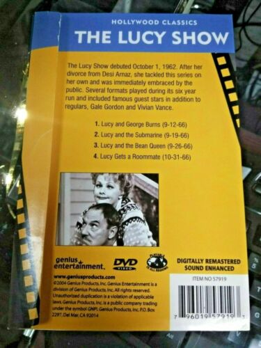 The Lucy Show VOL 1 DVD - 4 FULL LENGTH EPISODES - HOLLYWOOD TELEVISION CLASSICS - Picture 2 of 2