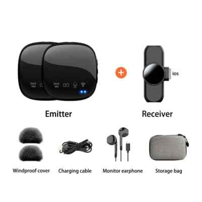 Kabellose Mikrofone   Wireless Mikrofon für iPhone, iPad, 2 Mini USB-C Mikrofone