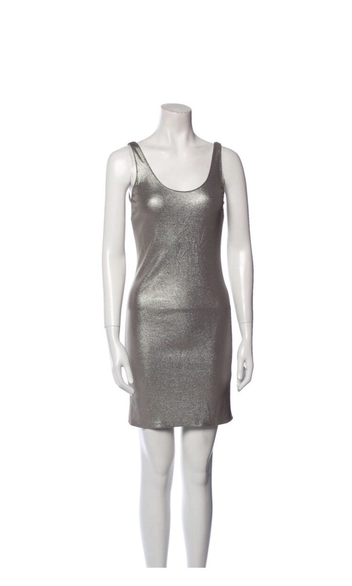 silver metallic shift dress Vince Silver Metallic Shift Dress Size Medium