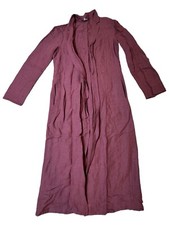 Krizia Italian Couture Linen & Viscose Long Blazer Brick Red/burgundy Sz 40/us S