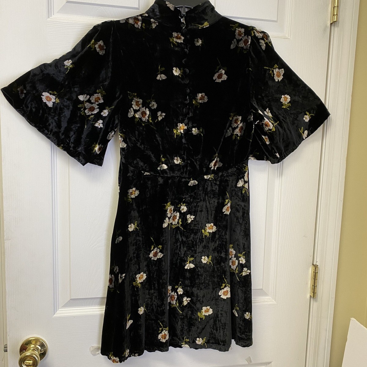 Robe Free People 'Be My Baby' En Velours Noir Imprimé, Taille 6 (S-M), NEUVE Avec étiquette - $148 Valeur