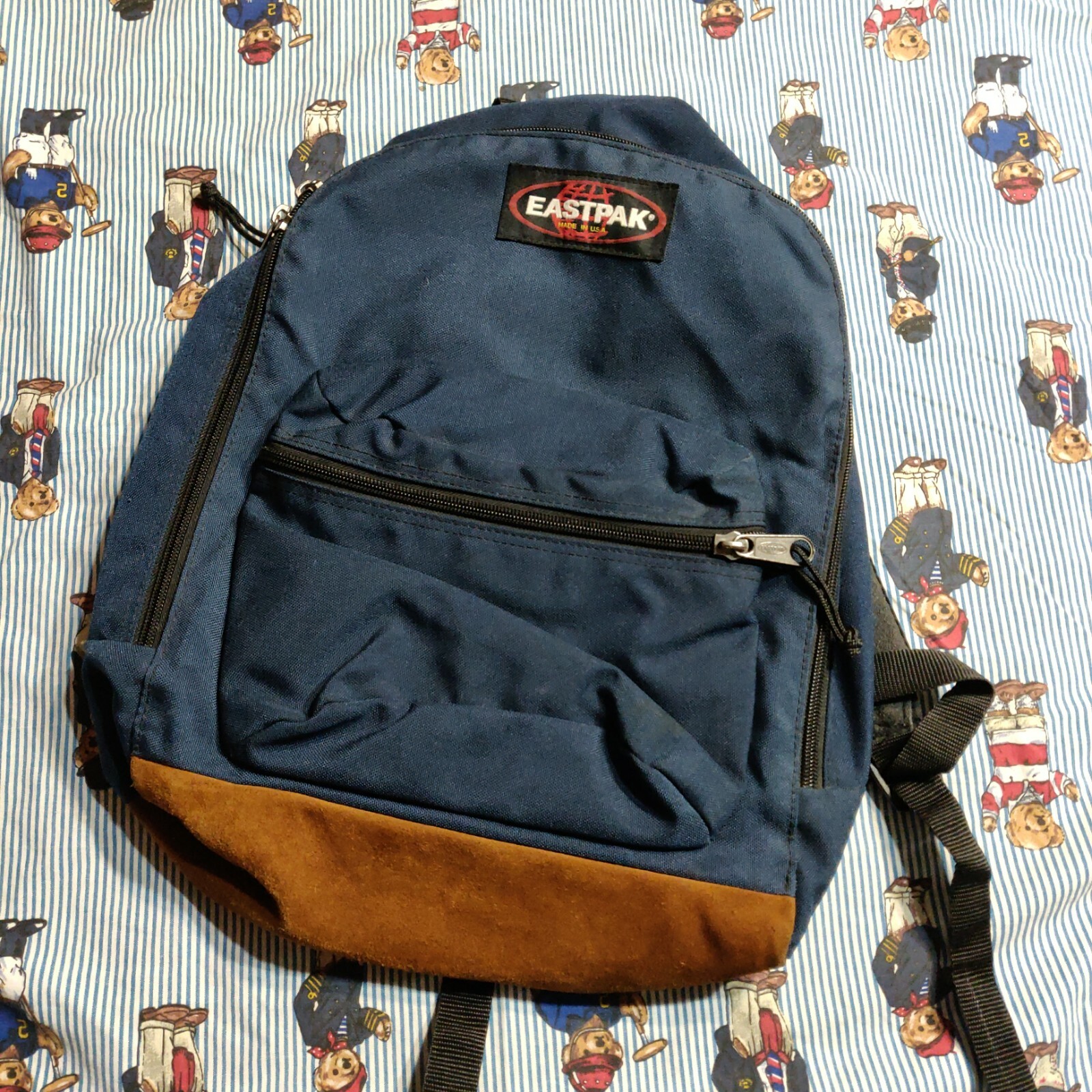 eastpak suede backpack