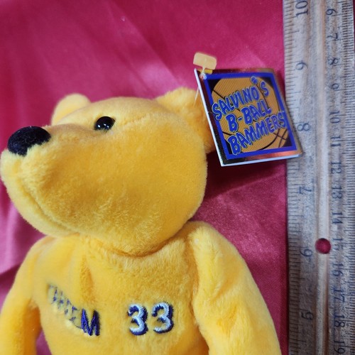 1999 Savino's B-Ball Bammers NBA Kareem Abdul-Jabbar Lakers Plüsch Beanie Bär - Bild 2 von 4