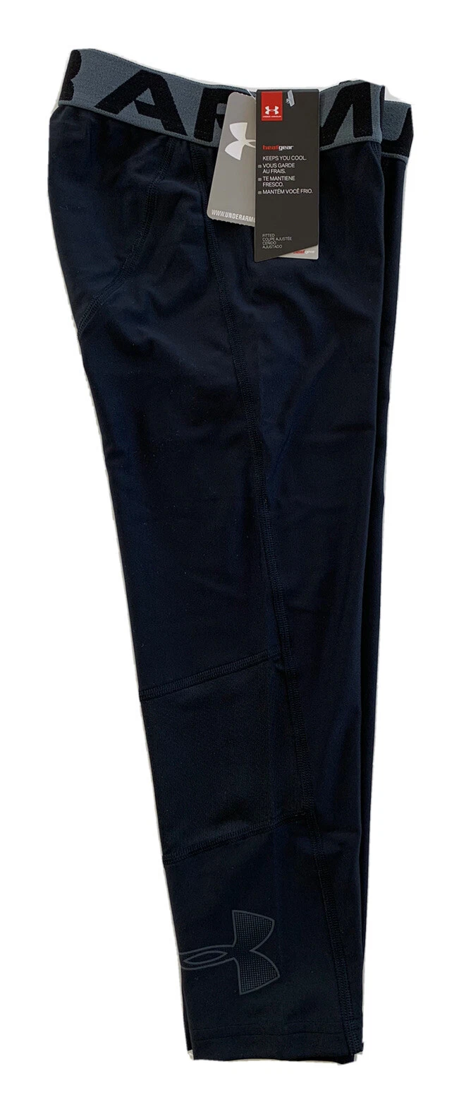 Under Armour Boys Heatgear Armour 3/4 Leggings Black 1328980 XS S L