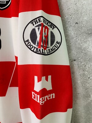 WIGAN WARRIORS 1990 1992 HOME RUGBY LEAGUE SHIRT VINTAGE ELLGREN