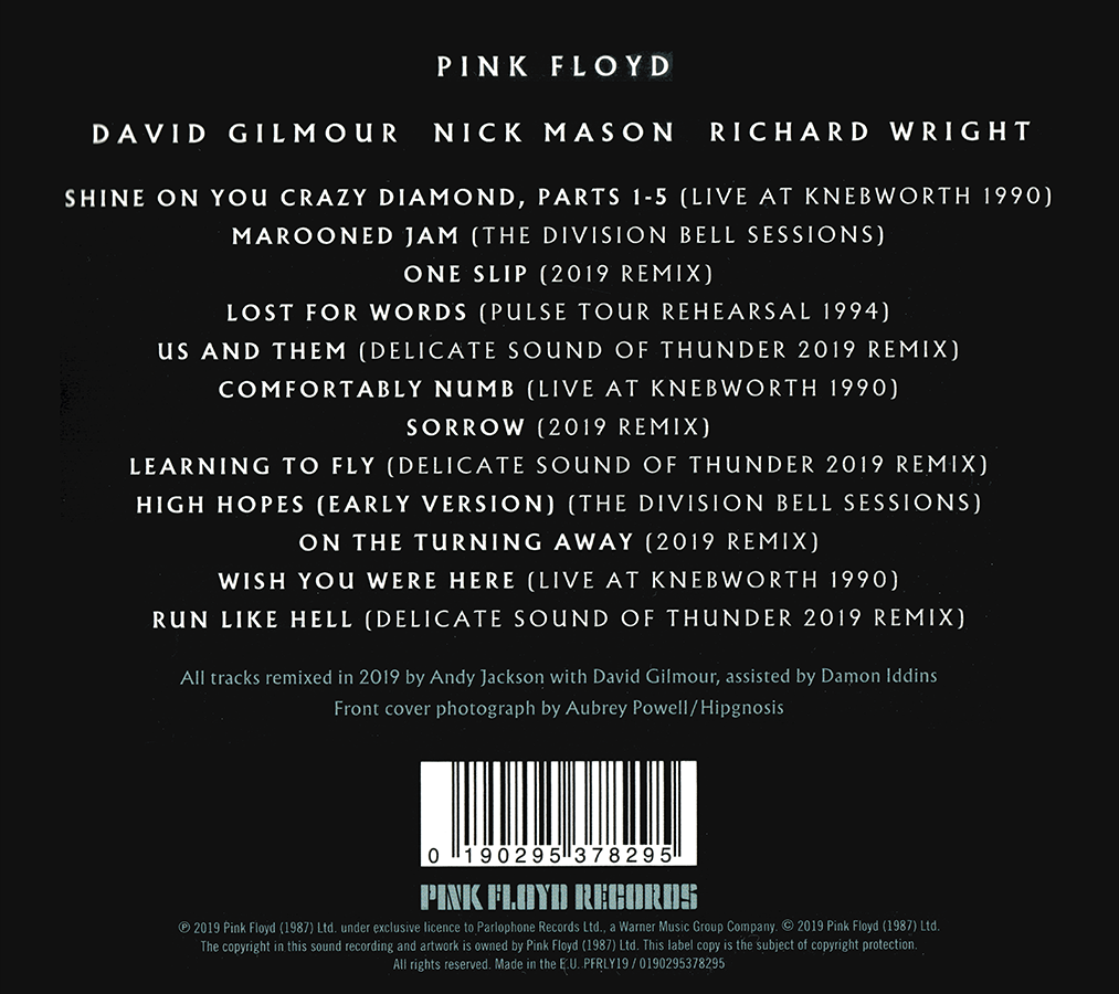 洋楽 The Later Years (1987-2019) Pink Floyd – The Later Years 1987-2019 – CD (Digisleeve