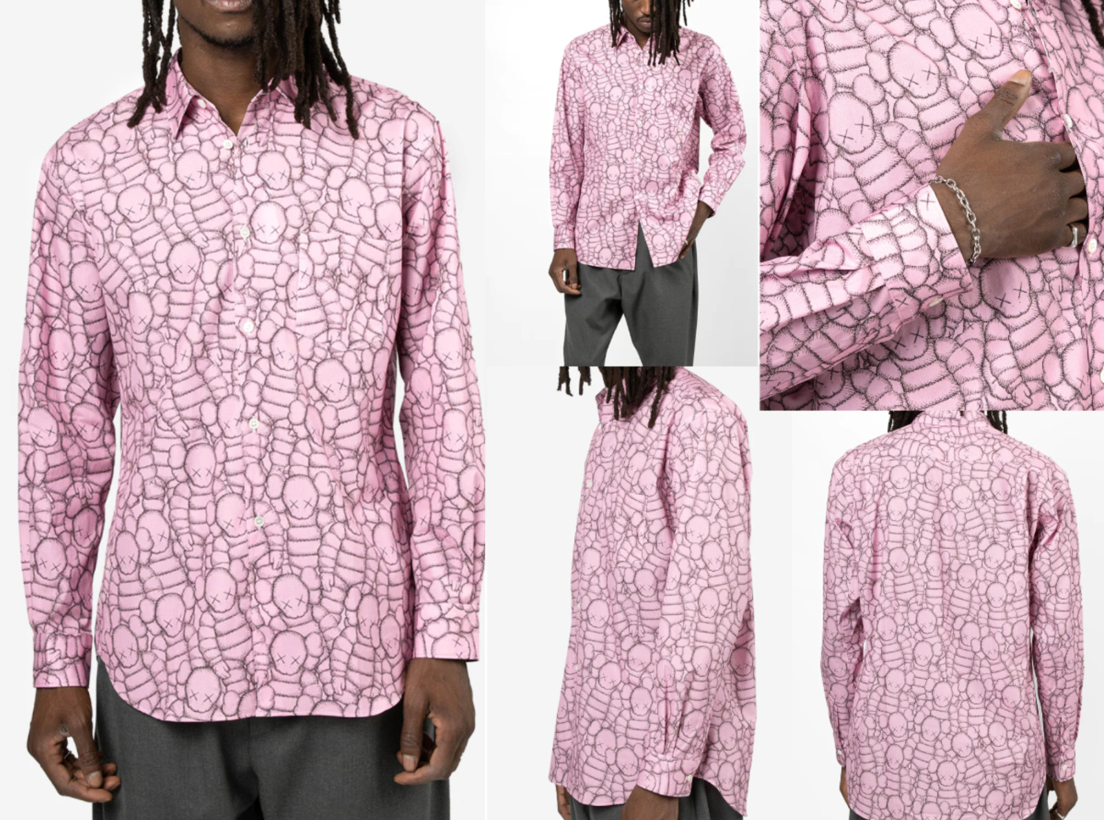 COMME DES GARÇONS x KAWS CHUM Printed Dress Shirt Shirt Deadstock Bnwt S image 9