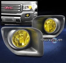 2015-2017 GMC CANYON TRUCK FRONT BUMPER FOG LIGHTS LAMPS YELLOW W/WIRING HARNESS
