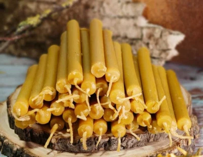 MARKENLOS Bienenwachskerzen / Stumpkerze / Stabkerzen / Tafelkerzen / Dinnerze 10 cm Hoch