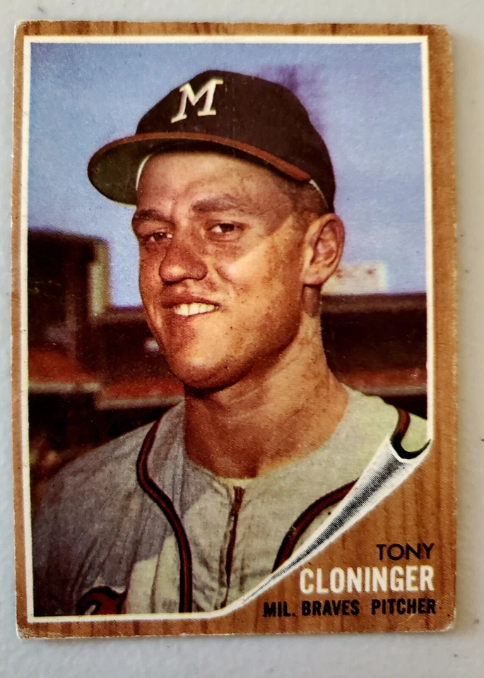 Lot of 9 1962 Topps MILWAUKEE BRAVES vintage baseball JOE ADCOCK, LEE MAYE - Image 3 of 4