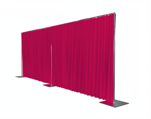 ADJUSTABLE QUICK BACKDROP KIT 10 FT TALL x 20 FT WIDE PIPE WITH RED DRAPES - Picture 1 of 25