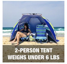 Bliss Hammocks Pop-up Beach Tent W/ Carry Bag.   2 Person Tent