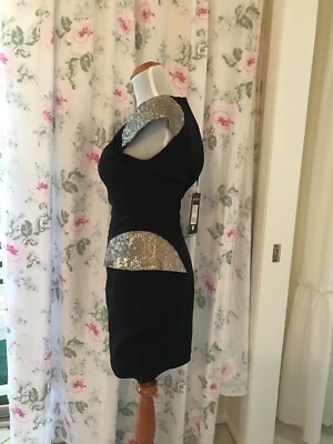 ABYSS by ABBY dress Mini Black shoulder sequins dress LASHES OF GOLD org  $225 | eBay