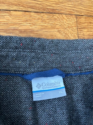 Columbia Men Button Down Shirt Size XL Gray Thick Wool Blend Heavy Workwear Top - Picture 4 of 6